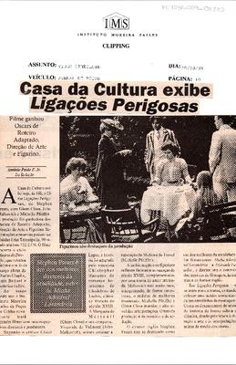 Casa da Cultura exibe Ligações Perigosas