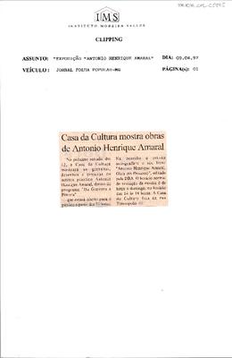 Casa da Cultura mostra obras de Antonio Henrique Amaral