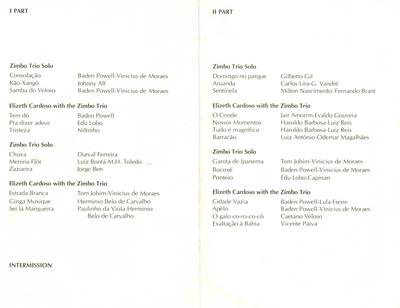 Brazilian American Cultural Institute and the Division of Performing Arts, Smithsonian Institution present Elizeth Cardoso and The Zimbo Trio