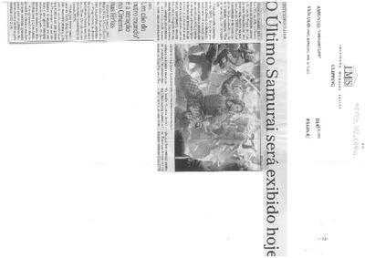 O Último Samurai será exibido hoje