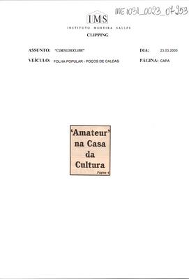 'Amateur' na Casa da Cultura