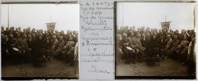 Missa de inauguração da estátua do Cristo Redentor; entre os presentes, Getúlio e Darcy Vargas