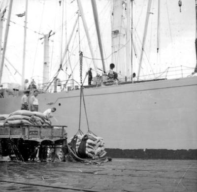 Desembarque de carga no Porto de Santos