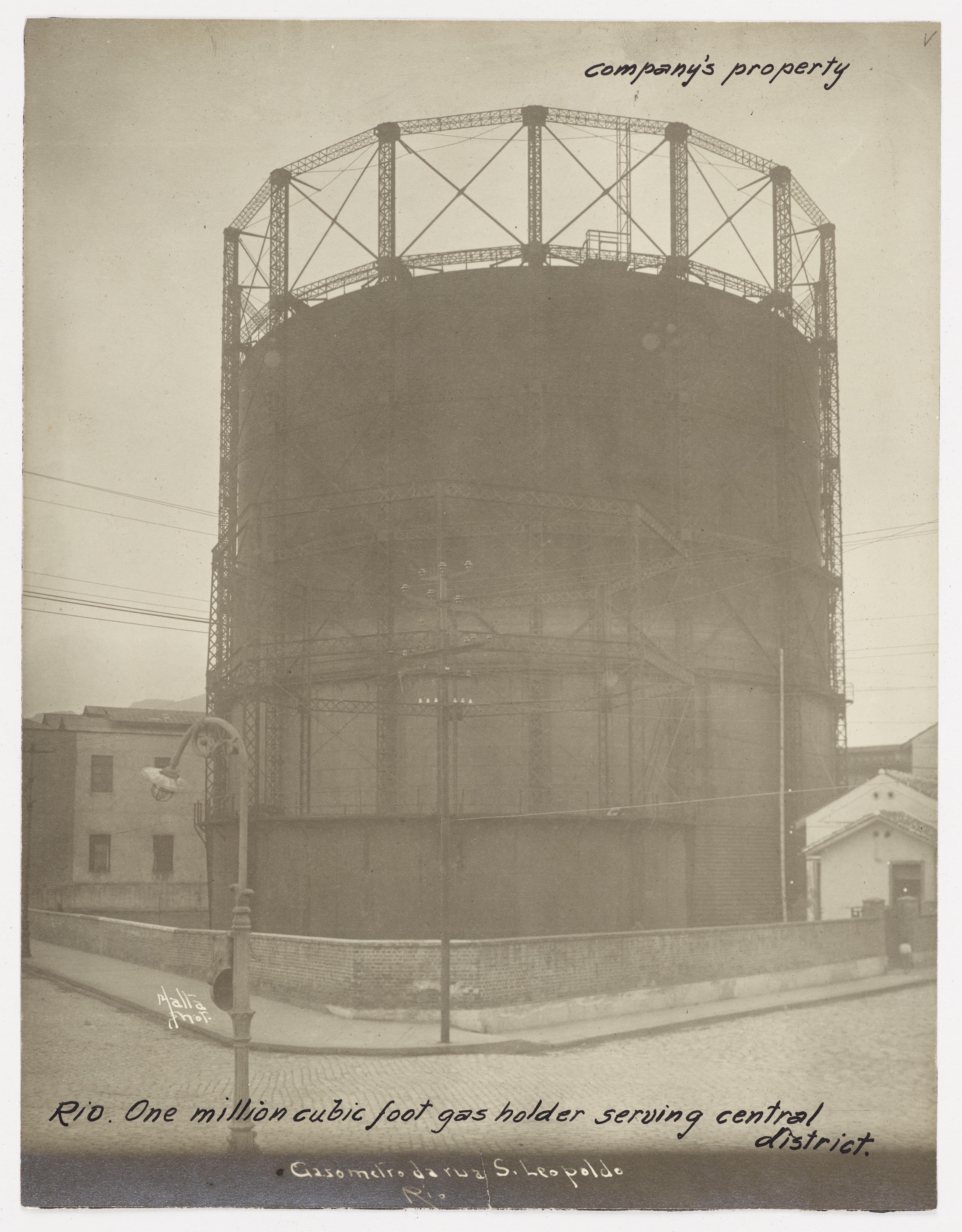 Gasômetro da Rua São Leopoldo, atual Rua Júlio Carmo