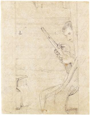 [Homem engatilhando arma]