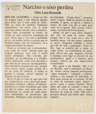 Narciso o siso perdeu