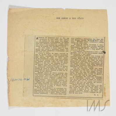 Bom senso e bom gosto