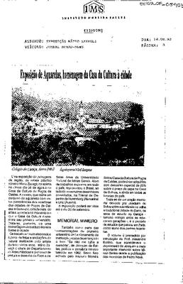 Exposição de Aquarelas, homenagem da Casa da Cultura à cidade