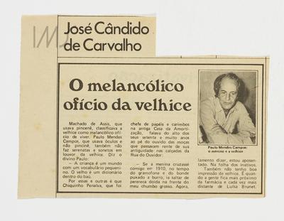 O melancólico ofício da velhice