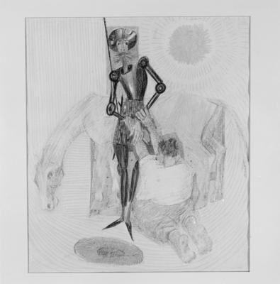 Série Dom Quixote de Cândido Portinari - Dom Quixote recebendo vassalagem de Sancho Pança