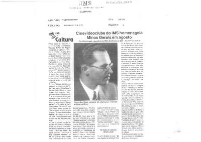 Cinevideoclube do IMS homenageia Minas Gerais em agosto