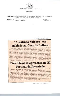 "A Ratinha Valente" em exibição na Casa da Cultura;Pink Floyd se apresenta no XI Festival da Juventude