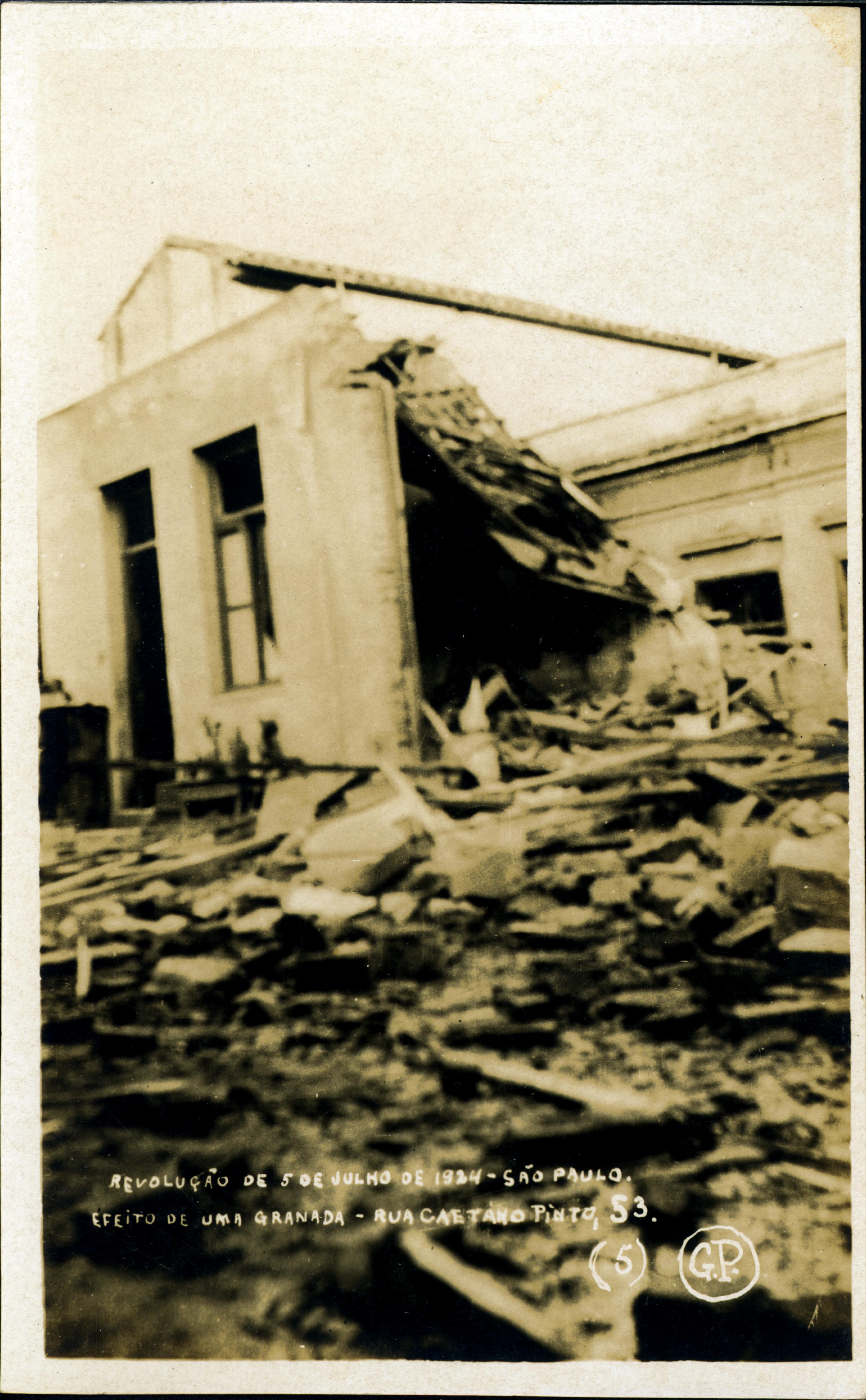 Efeitos da Revolução de 1924 - Efeito de uma granada