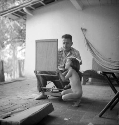 O pintor Rebolo e sua filha Lisbeth