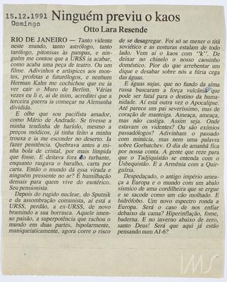 Ninguém previu o kaos