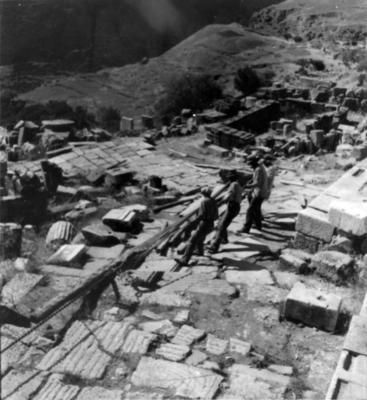 Obras em sítio arqueológico