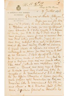 [Carta de Henri H. Giglioli a João Barbosa Rodrigues, escrita de Firenze em 9 de julho de 1898]
