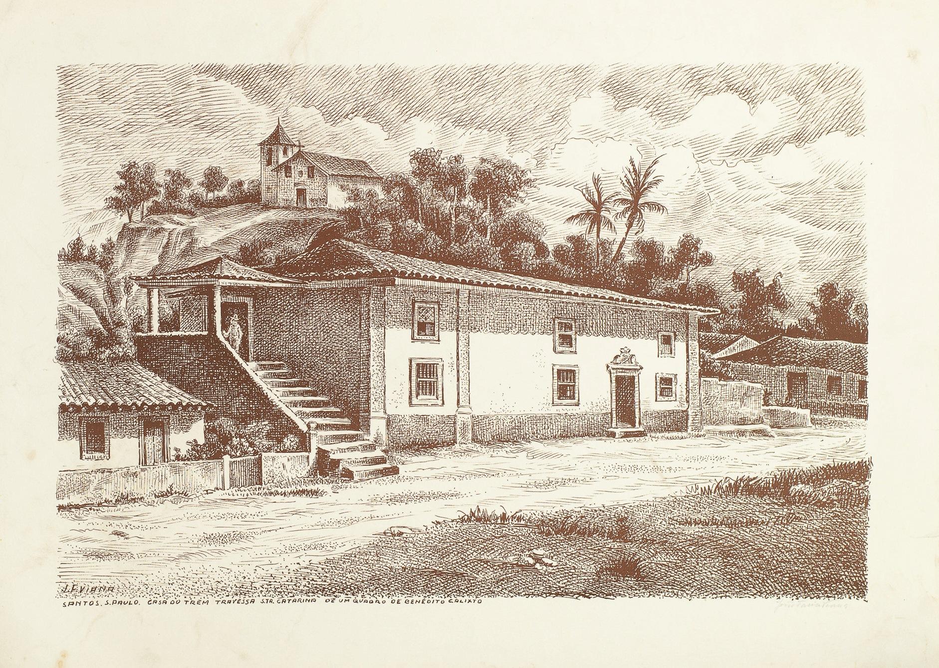 Santos. S. Paulo. Casa do Trem Travessa S.ta. Catarina De um quadro de Benedito Calixto