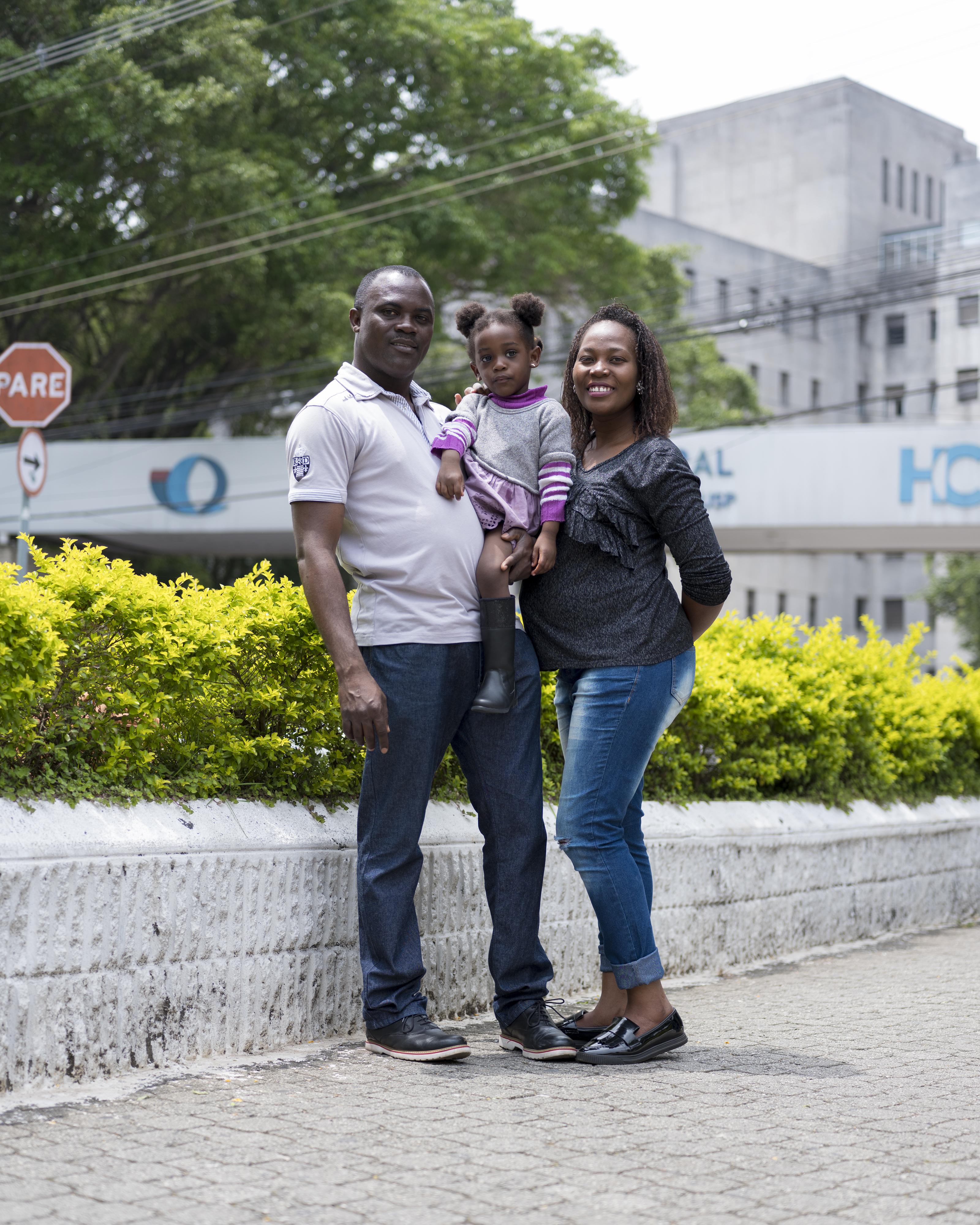 Lanre com sua família em São Paulo
