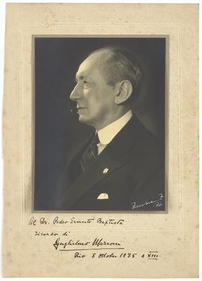 Retrato de Guglielmo Marconi oferecido a Pedro Ernesto Baptista