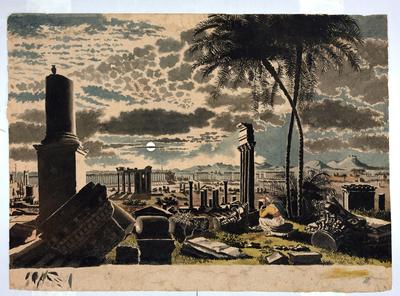 Volney meditando nas Ruínas de Palmira