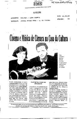 Cinema e Música de Câmara na Casa da Cultura