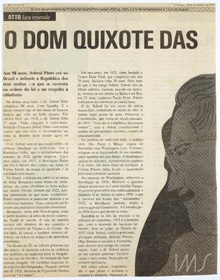O Dom Quixote das cartas de protesto