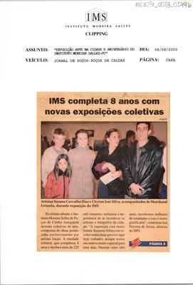 IMS completa 8 anos com novas exposições coletivas.
- Artistas Suzana Carvalho Dias e Cleyton José Silva, acompanhados de Marchand Grimala, durante exposição do IMS.