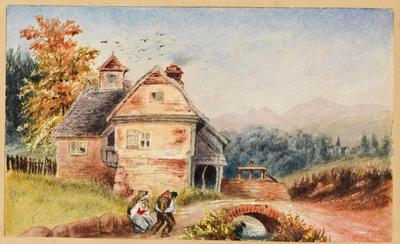 [Paisagem suíça com casa]