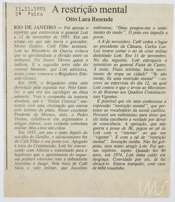 A restrição mental