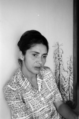 Zila Mamede no alojamento dos professores (Colina)