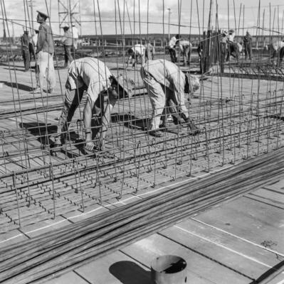 Trabalhadores na construção de Brasília