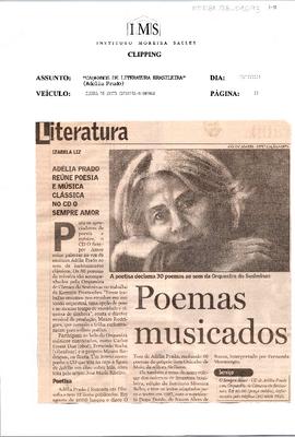 Adélia Prado reúne poesia e música clássica no Cd o Sempre Amor