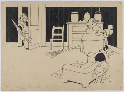 [Devagar com a vassoura]