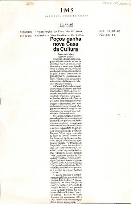 Poços ganha nova Casa da Cultura