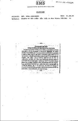 Vera Rodruigues na Casa da Cultura