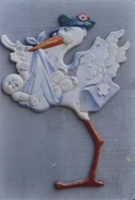 Enfeite de parede - cegonha