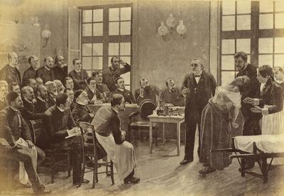 Reprodução de gravura de H. Dochy no Hospital da Salpêtrière