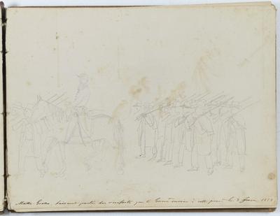 Passage des 50 hommes des soldats artificiers, qui vont à Matto-Grosso, faisant partie des renforts que le Gouv. envoie à cette prov.ce