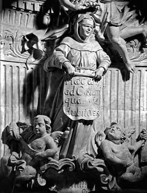 Alegoria franciscana, detalhe do lavabo da sacristia