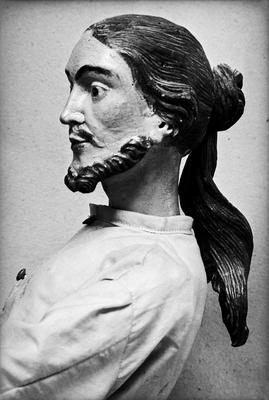 Rei mago Baltasar, figura do presépio em roca