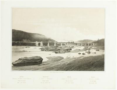 Brasil. Estrada de Ferro de D. Pedro II. Ponte de Paraiso. Sobre o Rio Parahyba. Brasilien. D. Pedro II Eisenbahn. Paraiso Brücke über den Parahyba Fluss. Bresil. Chemin de Fer de D. Pedro II. Pont du Paraiso sur le fleuve Parahyba. Brasil. D. Pedro II. Railroad. Paraiso-bridge over Parahyba River. Imperial Instituto Artistico - Rio de Janeiro