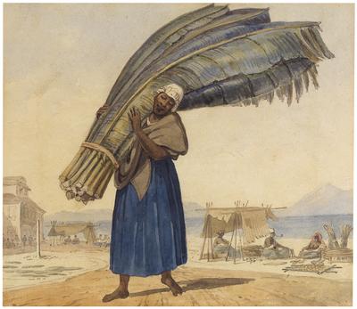 [Negro woman selling Banana Leaves (Marchande de Feuilles de Bananiers)]