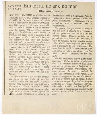 Em terra, no ar e no mar