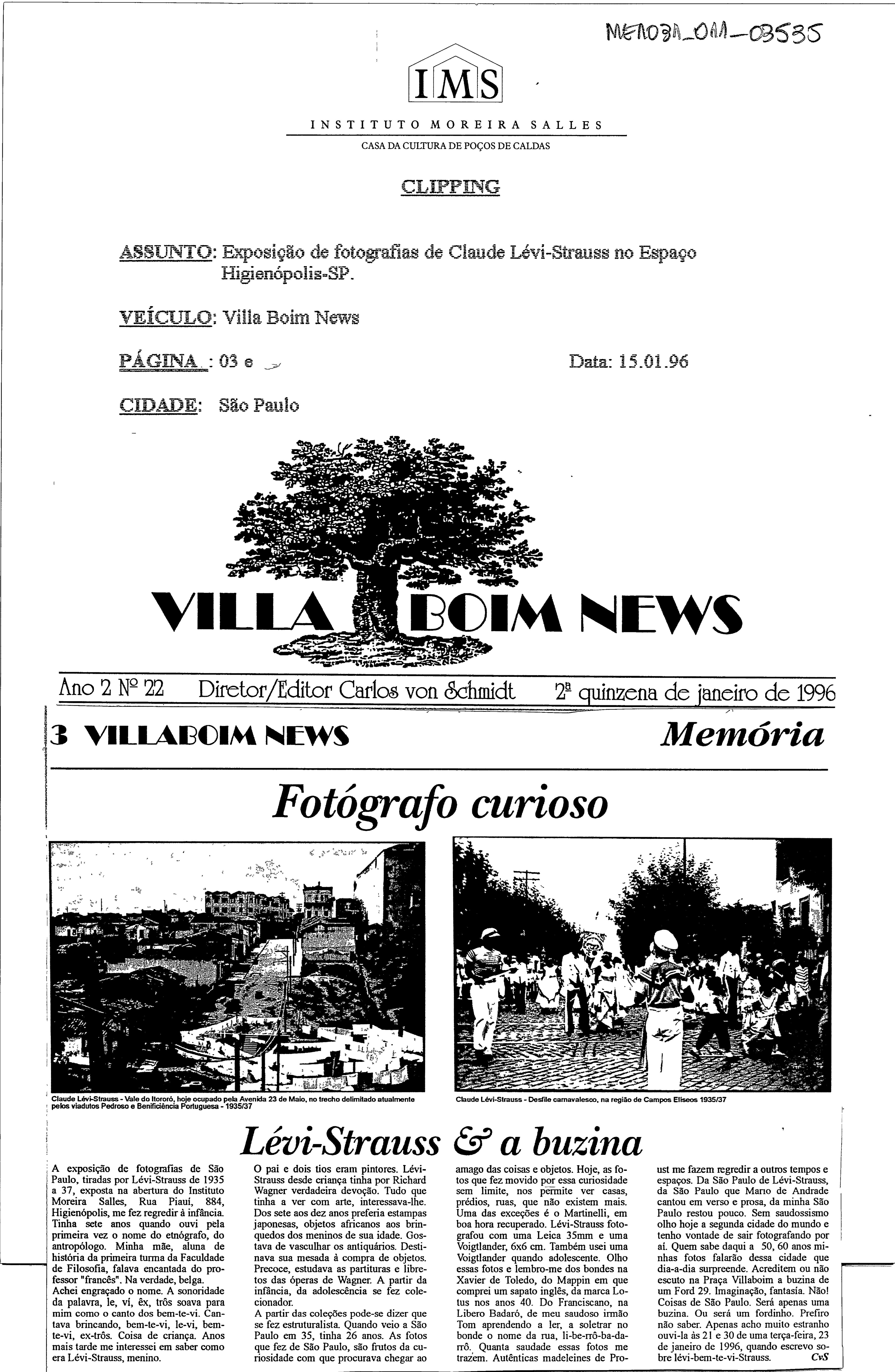 Fotógrafo curioso: Lévi-Strauss & A buzina