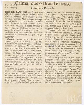 Calma, que o Brasil é nosso