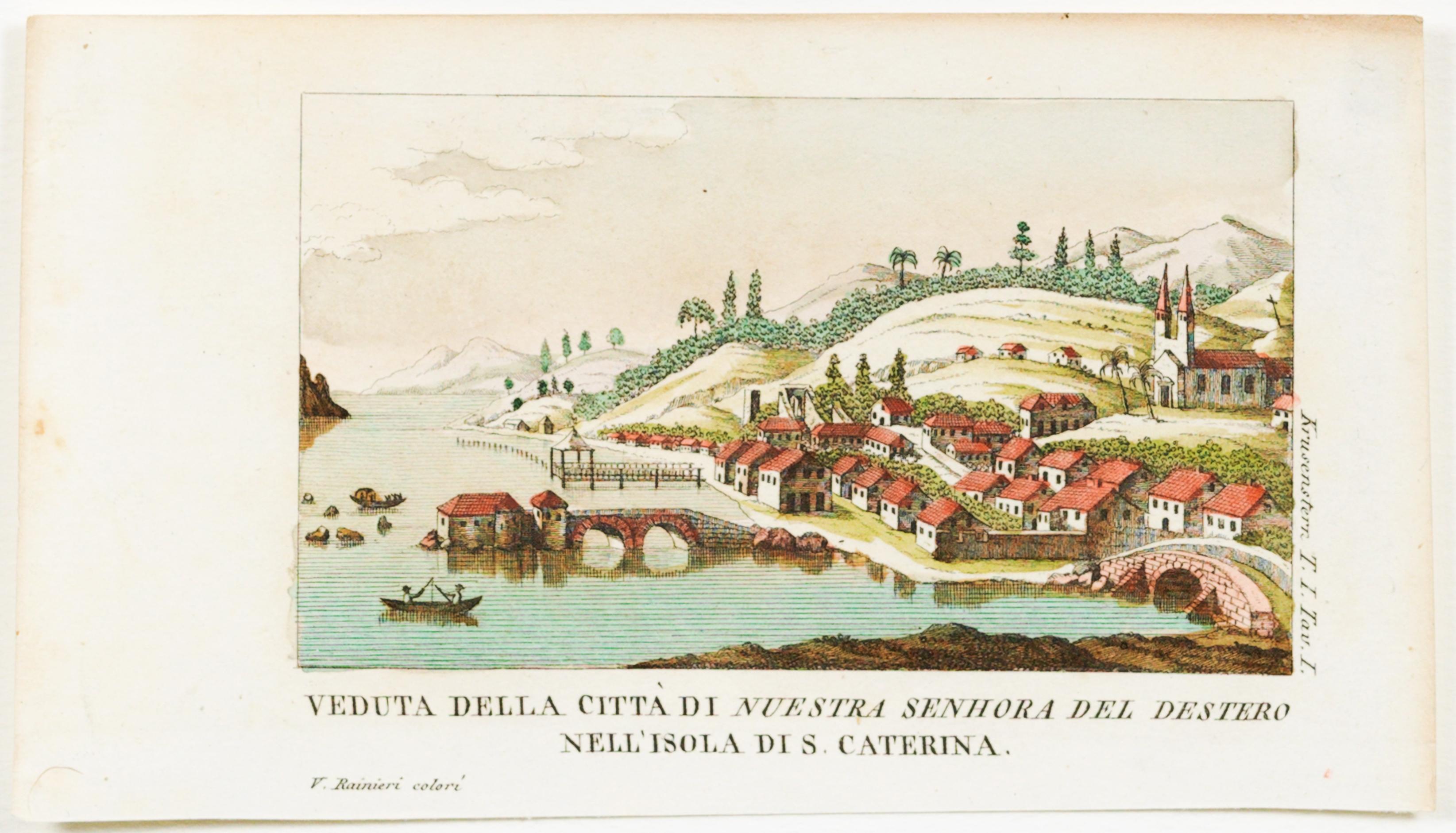 (Vista da cidade de Nossa Senhora do Desterro na Ilha de Santa Catarina)