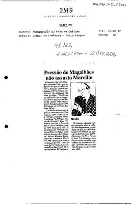 Pressão de Magalhães não assusta Marcílio