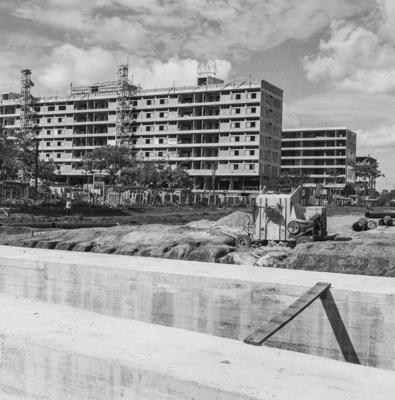 Construção de edifícios residenciais projetados para os Institutos de Aposentadoria e Pensões