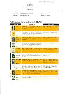 As mostras de março na seleção de Bravo!